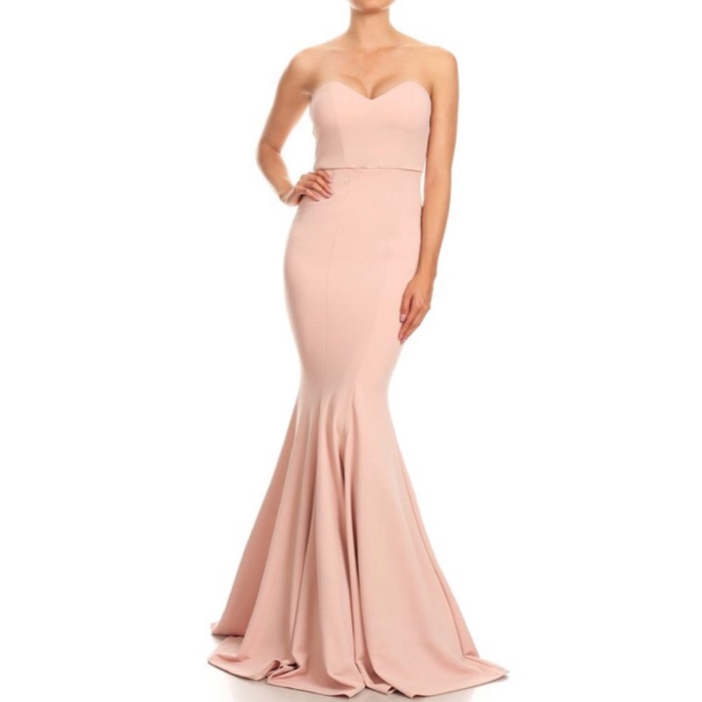 BLUSH MERMAID SLEEVELESS DRESS